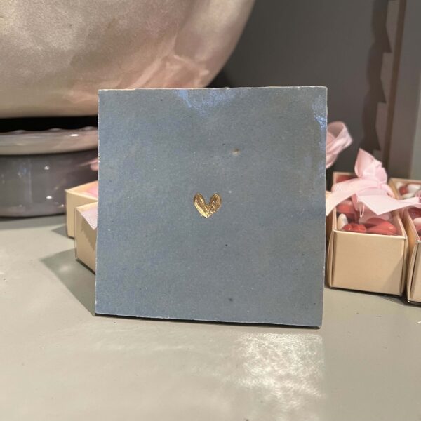 Ijs blauw - Tegeltje met een groot hartje Tegeltje met een groot hartje